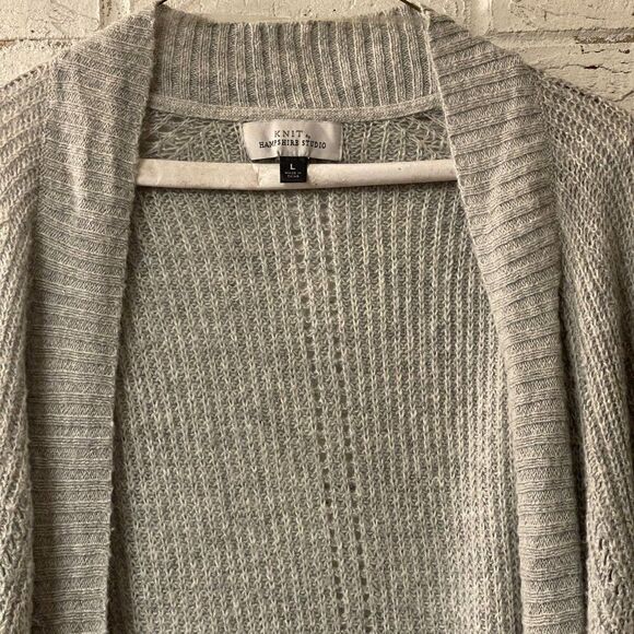 Knit by Hampshire Studio Open Front Long Sweater Cardigan Large - Picture 2 of 9